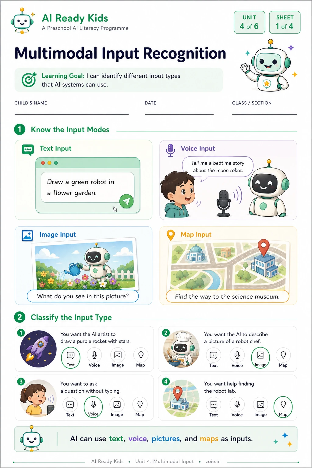 AI Ready Kids worksheet sample